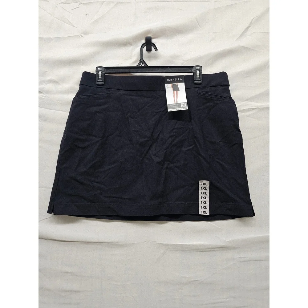 Rafaella Womens Stretch Skort Black Viscose Blend Casual Size 1XL